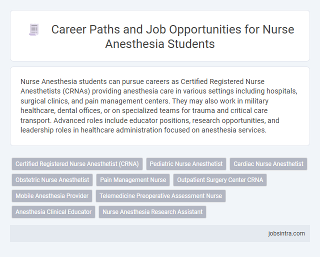 Career Paths and Job Opportunities for Nurse Anesthesia Students