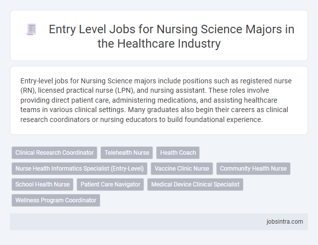 Entry Level Jobs for Nursing Science Majors in the Healthcare Industry