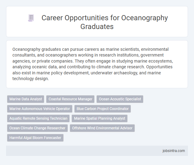 Career Opportunities for Oceanography Graduates