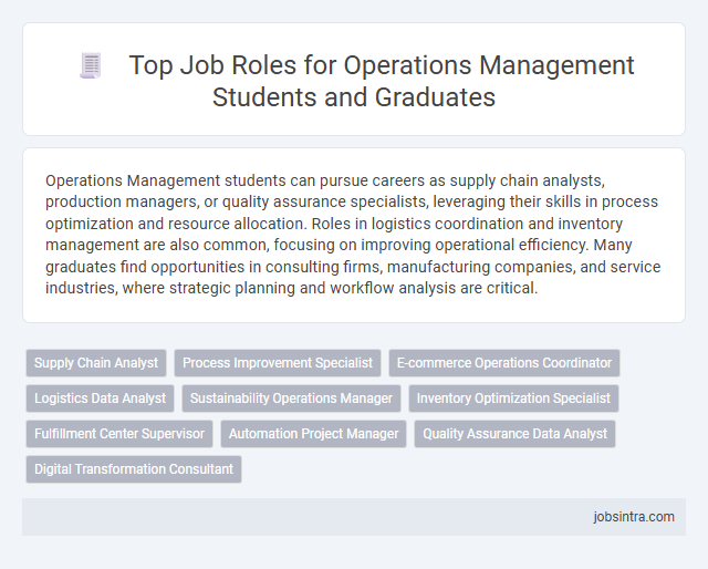 Top Job Roles for Operations Management Students and Graduates