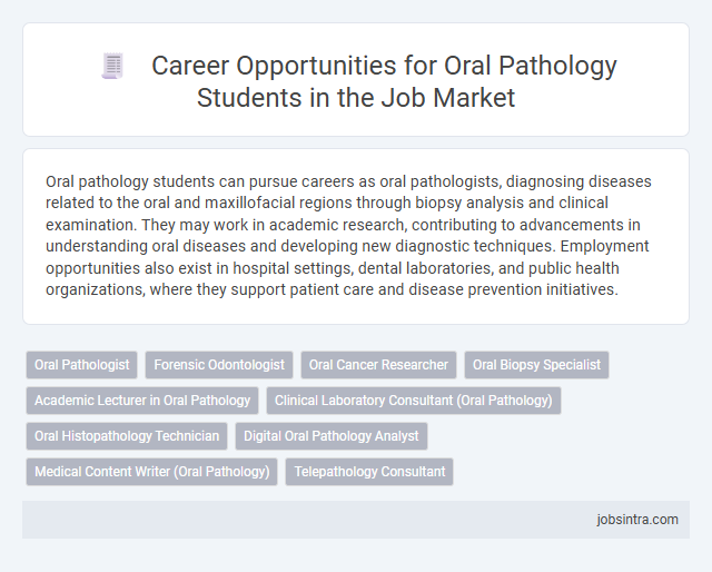Career Opportunities for Oral Pathology Students in the Job Market