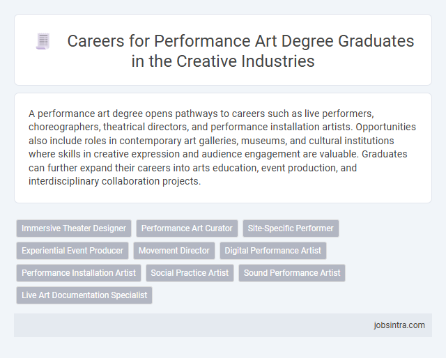 Careers for Performance Art Degree Graduates in the Creative Industries