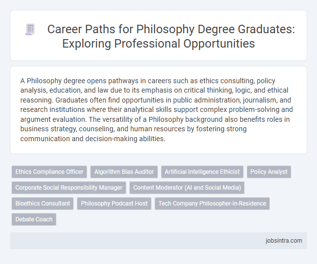 Career Paths for Philosophy Degree Graduates: Exploring Professional Opportunities