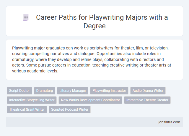 Career Paths for Playwriting Majors with a Degree