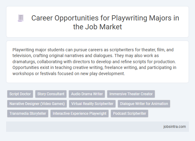 Career Opportunities for Playwriting Majors in the Job Market