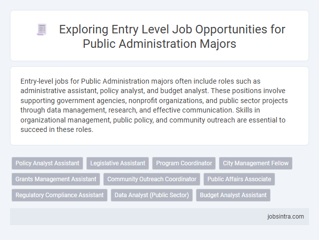 Exploring Entry Level Job Opportunities for Public Administration Majors