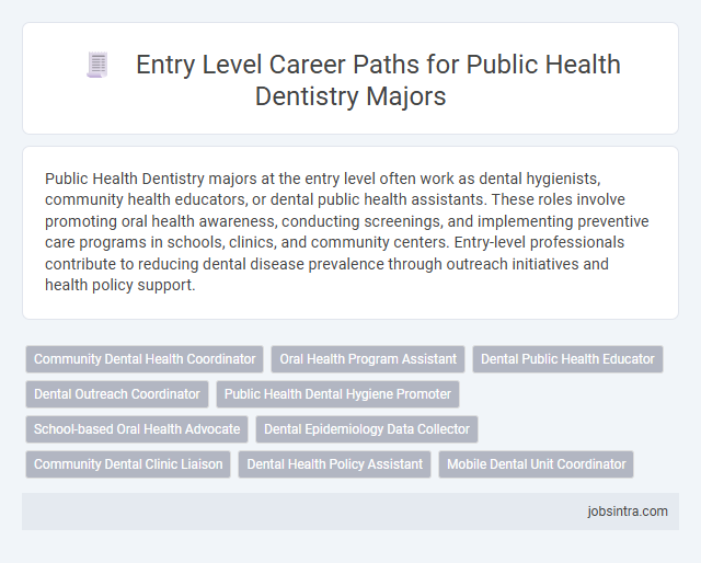 Entry Level Career Paths for Public Health Dentistry Majors