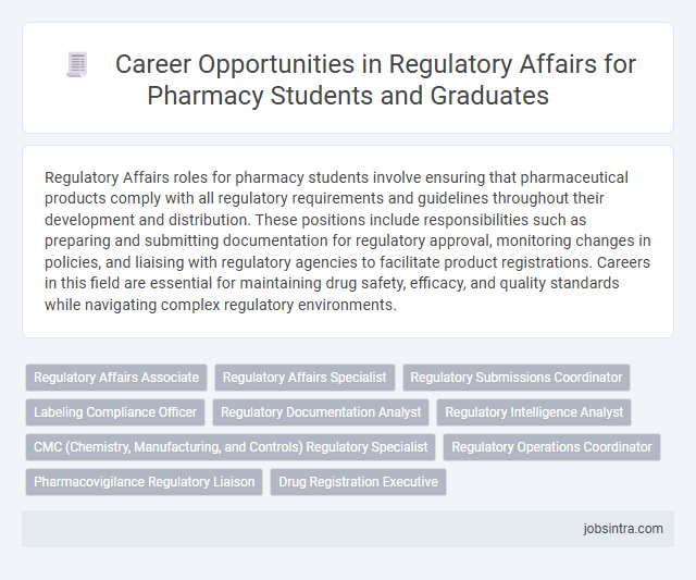 Career Opportunities in Regulatory Affairs for Pharmacy Students and Graduates