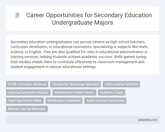 Career Opportunities for Secondary Education Undergraduate Majors