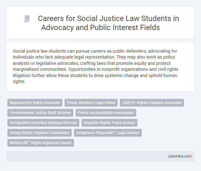 Careers for Social Justice Law Students in Advocacy and Public Interest Fields
