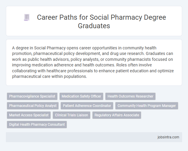 Career Paths for Social Pharmacy Degree Graduates