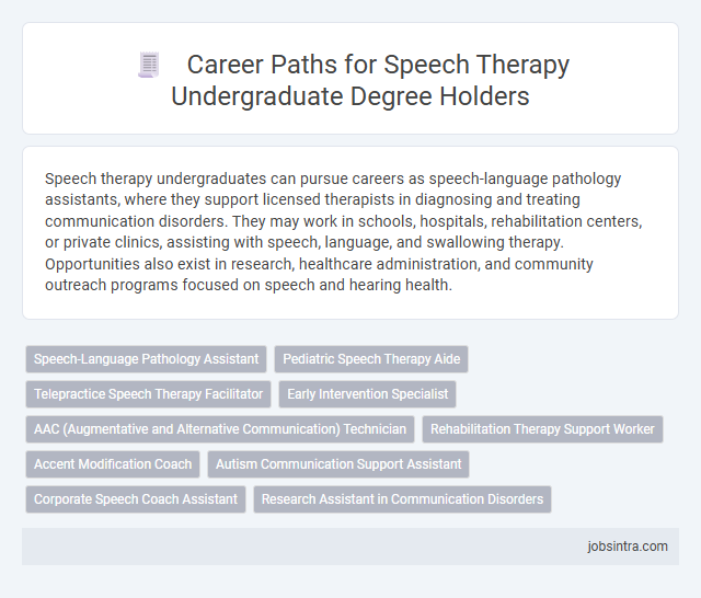 Career Paths for Speech Therapy Undergraduate Degree Holders