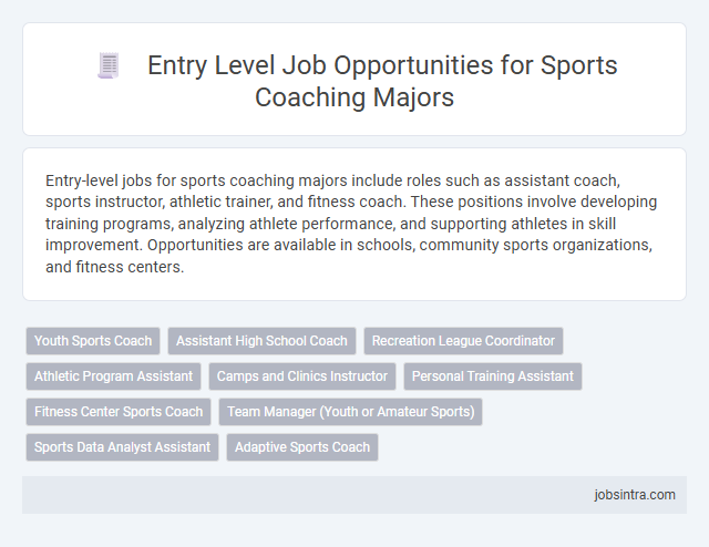 Entry Level Job Opportunities for Sports Coaching Majors