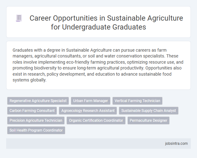 Career Opportunities in Sustainable Agriculture for Undergraduate Graduates
