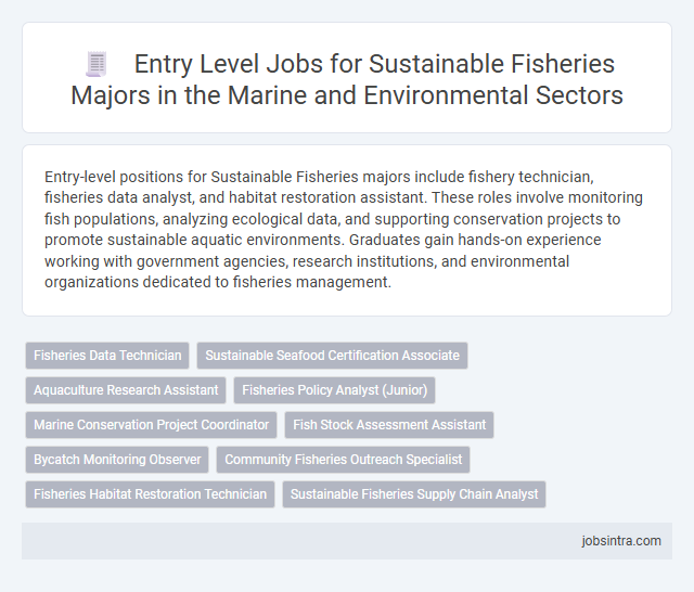 Entry Level Jobs for Sustainable Fisheries Majors in the Marine and Environmental Sectors