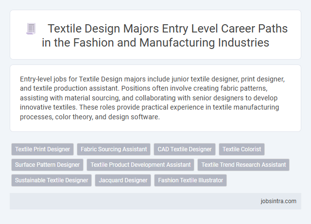 Textile Design Majors Entry Level Career Paths in the Fashion and Manufacturing Industries