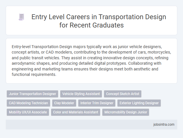 Entry Level Careers in Transportation Design for Recent Graduates