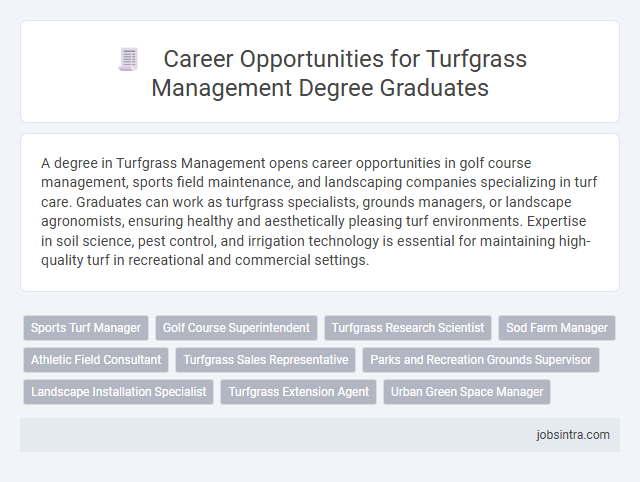 Career Opportunities for Turfgrass Management Degree Graduates