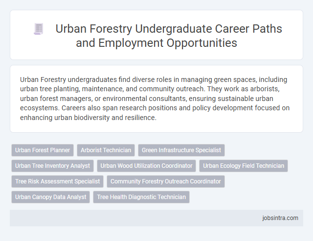 Urban Forestry Undergraduate Career Paths and Employment Opportunities