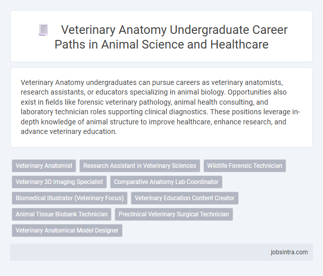 Veterinary Anatomy Undergraduate Career Paths in Animal Science and Healthcare