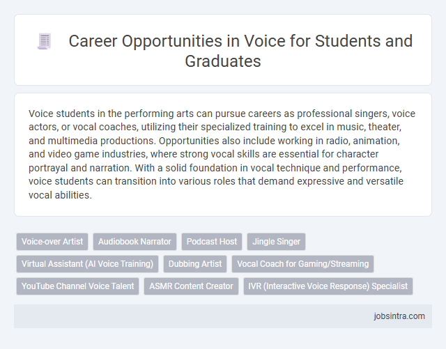 Career Opportunities in Voice for Students and Graduates
