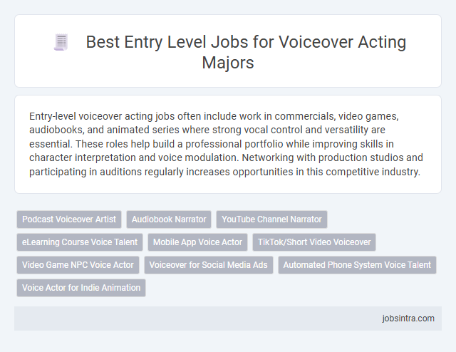 Best Entry Level Jobs for Voiceover Acting Majors